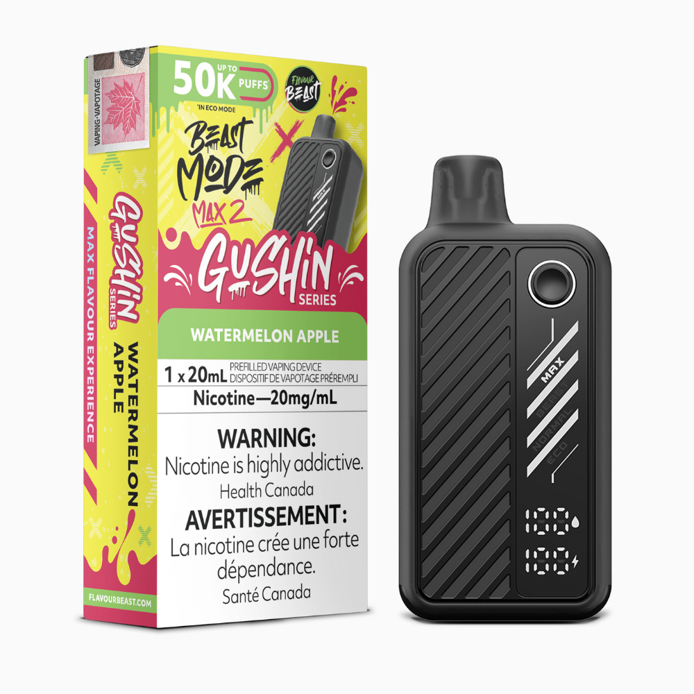 Flavour Beast Beast Mode Max 2 Disposable Vape - 50K Puffs - 20mL - Gushin Watermelon Apple