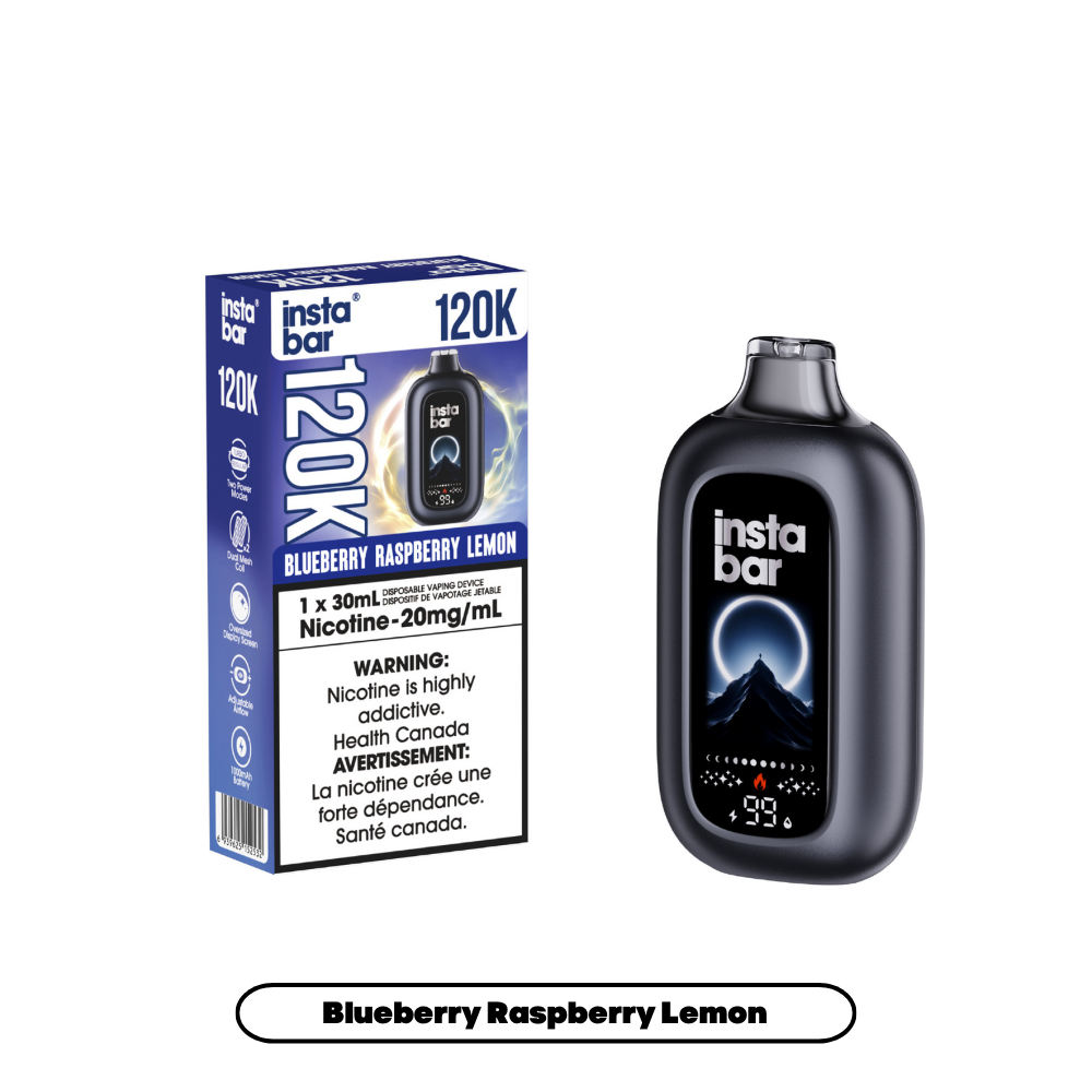 Insta Bar 120K Disposable Vape - 120K Puffs - 30mL - Blueberry Raspberry Lemon