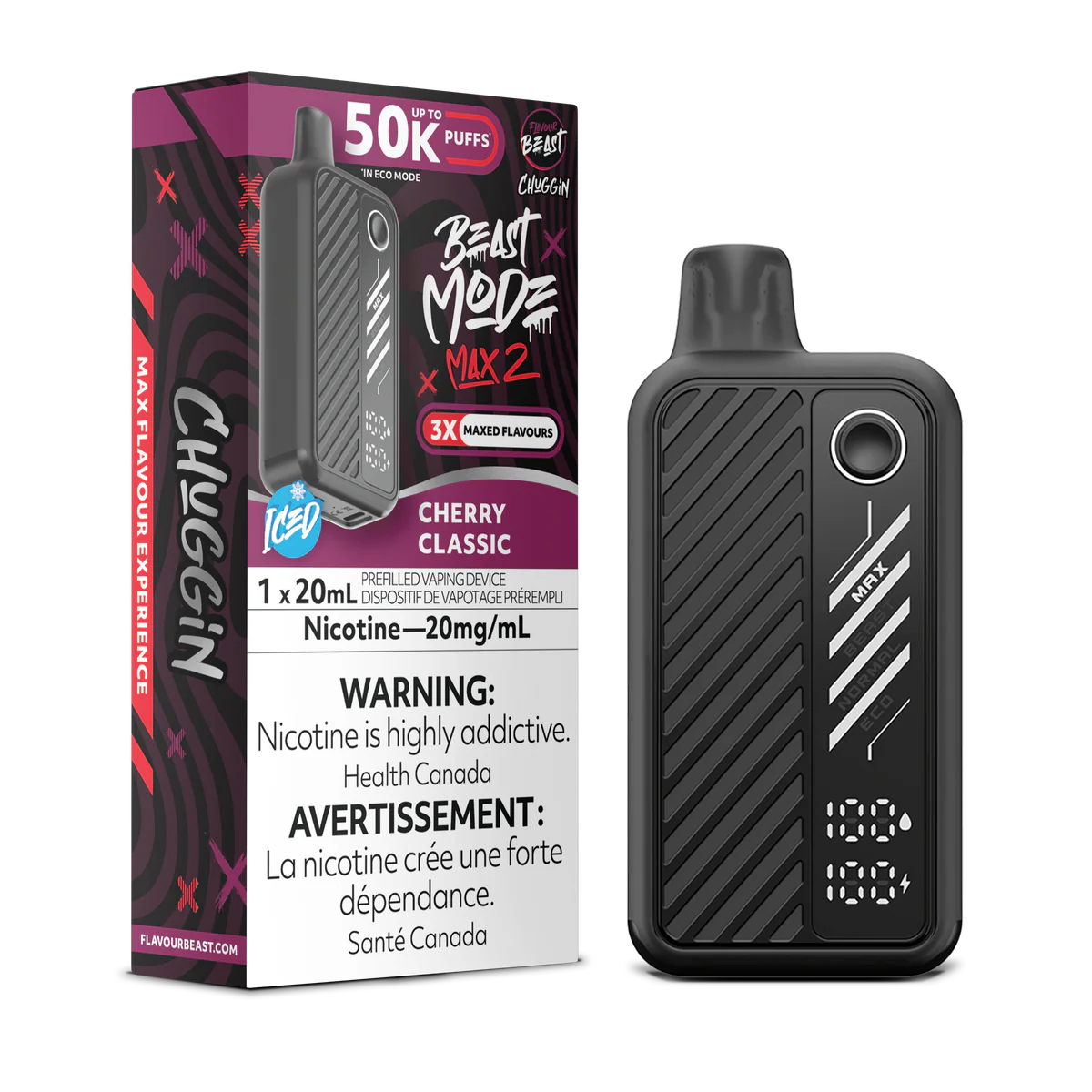 Flavour Beast Beast Mode Max 2 Disposable Vape - 50K Puffs - 20mL - Cherry Classic