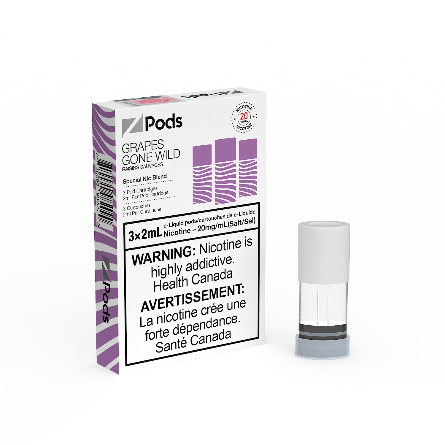 ZPods Pre-Filled Pods - 3 Pack - Grapes Gone Wild - 20mg - 2mL