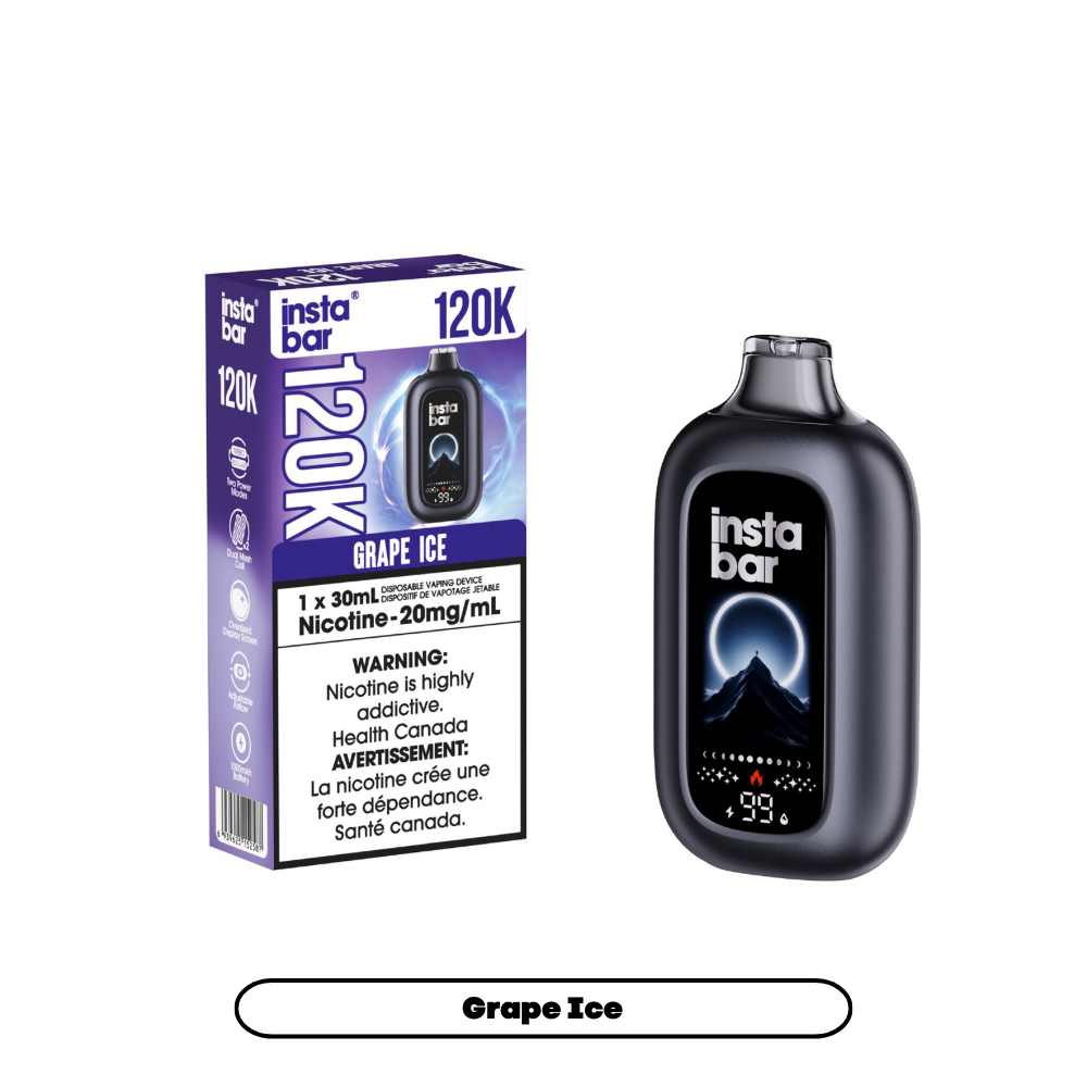 Insta Bar 120K Disposable Vape - 120K Puffs - 30mL - Grape Ice