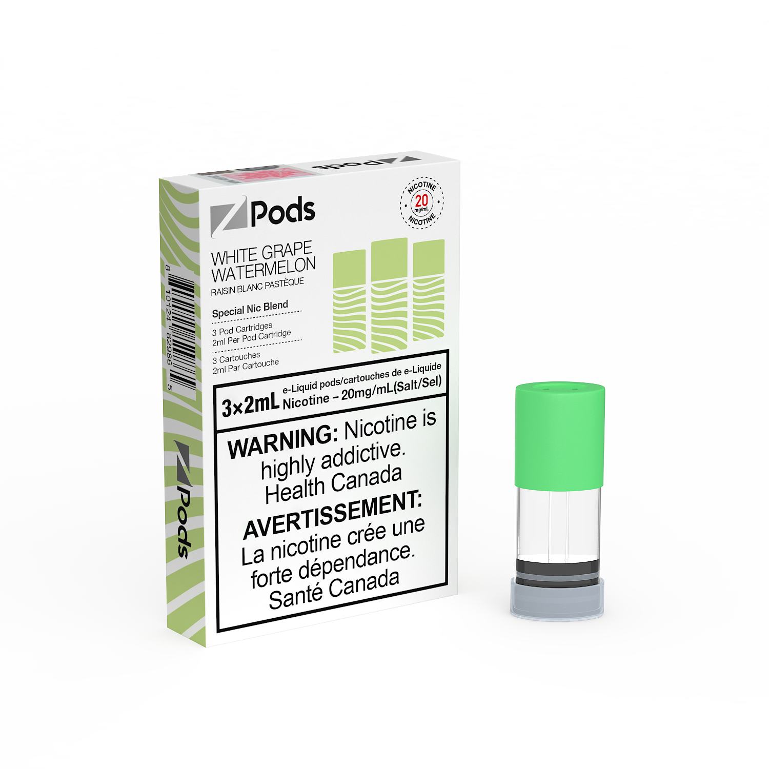 ZPods Pre-Filled Pods - 3 Pack - White Grape Watermelon - 20mg - 2mL