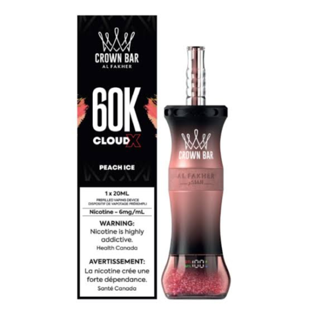 Al Fakher Crown Bar Cloud X 60K Disposable Vape - Peach Ice