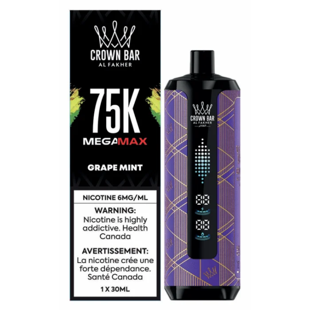 Al Fakher Crown Bar Mega Max 75k Disposable Vape - Grape Mint