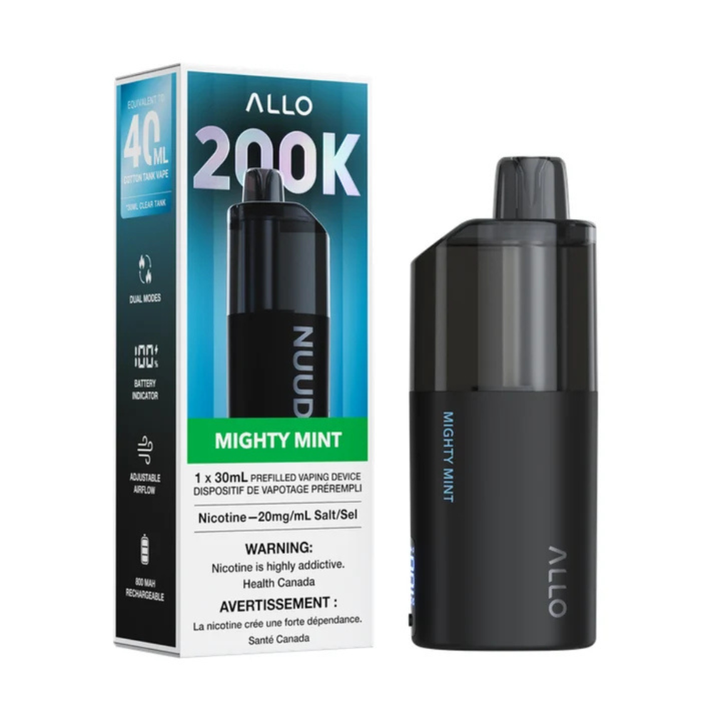 ALLO NUUD 200K Disposable Vape- 200K Puffs - 30mL - Mighty Mint