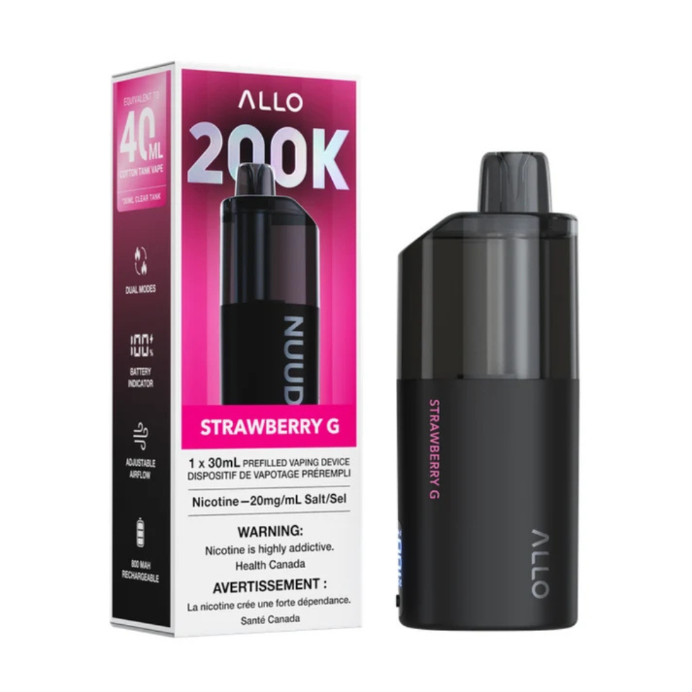 ALLO NUUD 200K Disposable Vape- 200K Puffs - 30mL - Strawberry G
