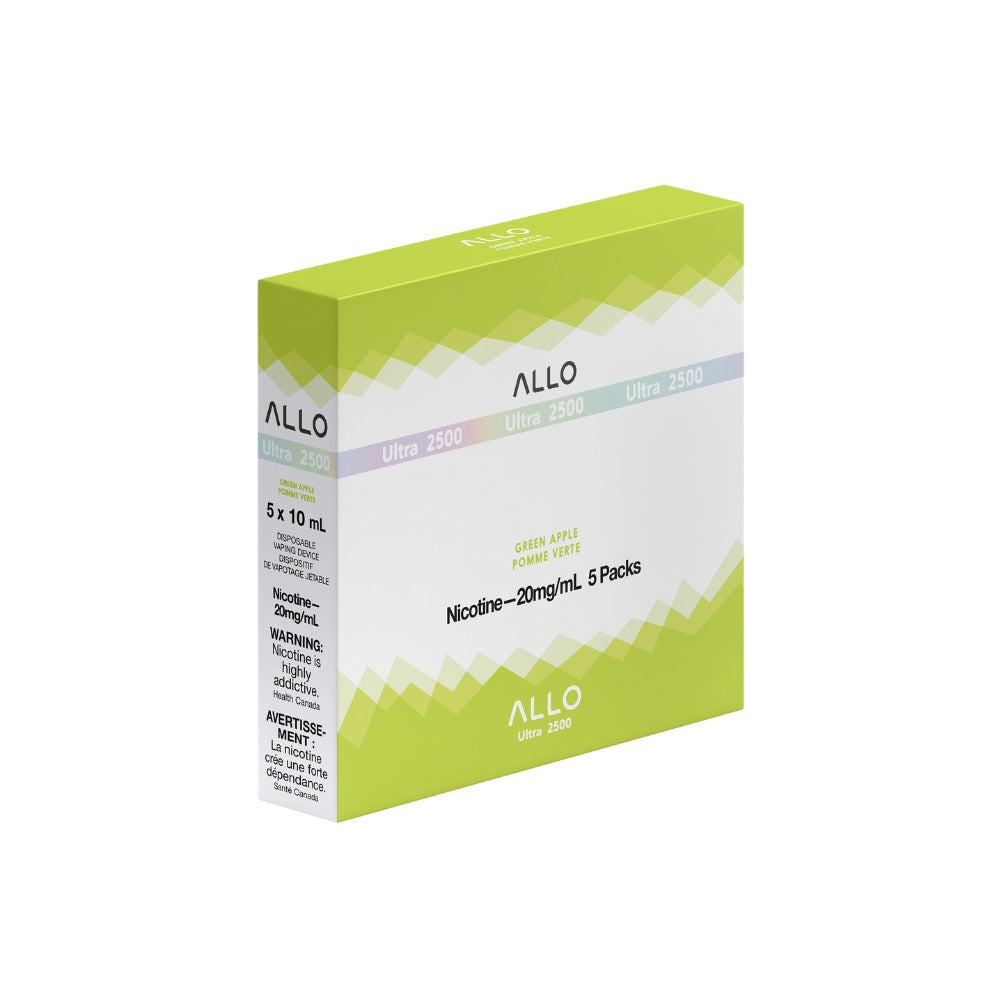 Allo Ultra 2500 Disposable Vape - 2500 Puffs - 10mL - Green Apple