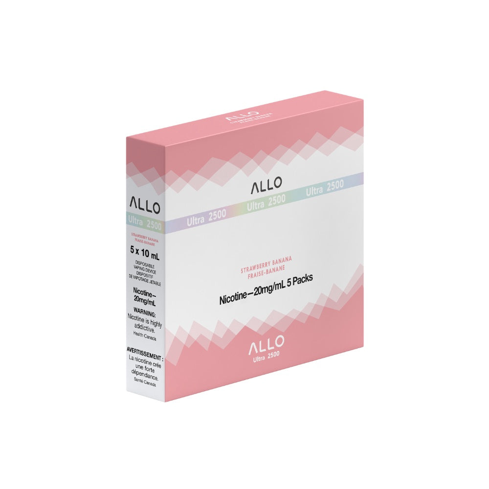 Allo Ultra 2500 Disposable Vape - 2500 Puffs - 10mL - Strawberry Banana