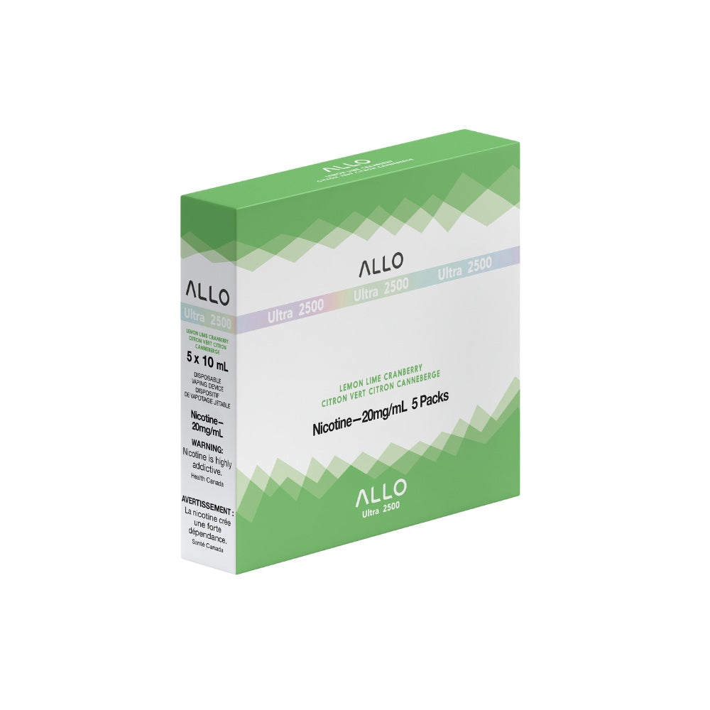 Allo Ultra 2500 Disposable Vape - 2500 Puffs - 10mL - Lemon Lime Cranberry