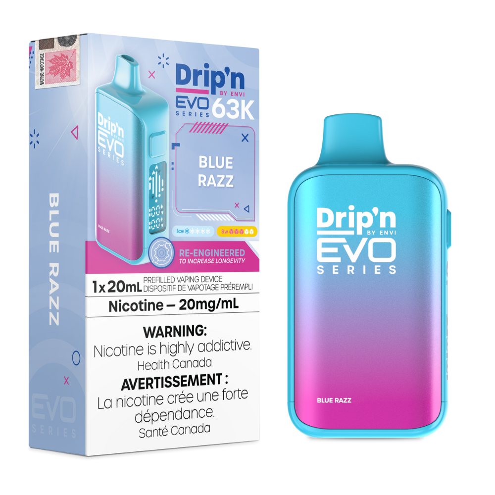 Drip'n by Envi EVO 63K Disposable Vape - 63K Puffs - 20mL - Blue Razz