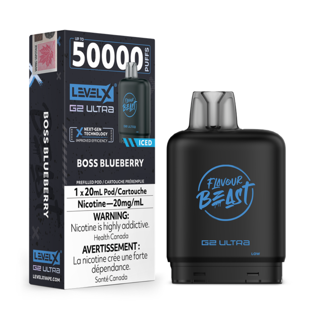 Boss Blueberry Iced - Flavour Beast Level X G2 Ultra Replacement Vape Pod - 50K Puffs - 20mL