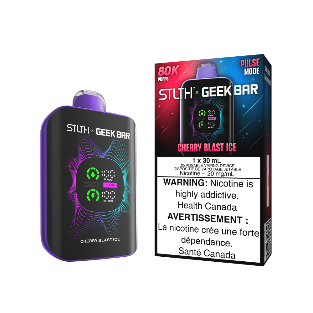 STLTH X Geek Bar Disposable Vape - 80K Puffs - 30mL - Cherry Blast Ice