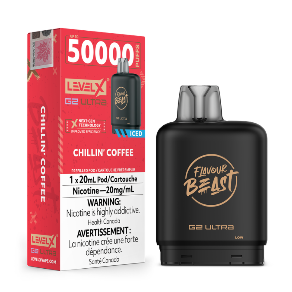 Chillin' Coffee Iced - Flavour Beast Level X G2 Ultra Replacement Vape Pod - 50K Puffs - 20mL