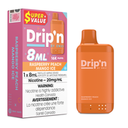 Drip'n by Envi 8mL Disposable Vape - 16K Puffs - 8mL - Raspberry Peach Mango Ice