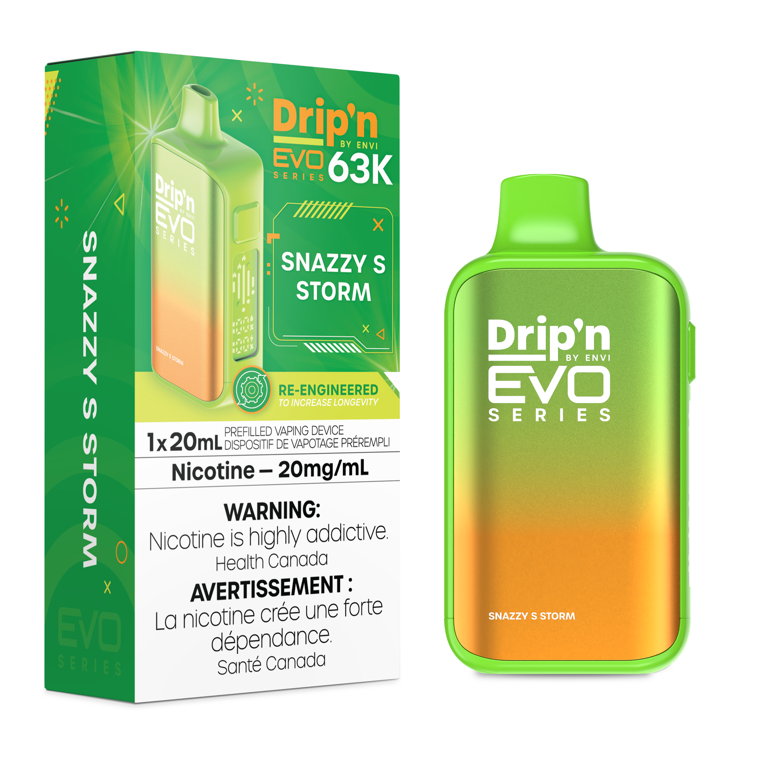 Drip'n by Envi EVO 63K Disposable Vape - 63K Puffs - 20mL - Snazzy S Storm