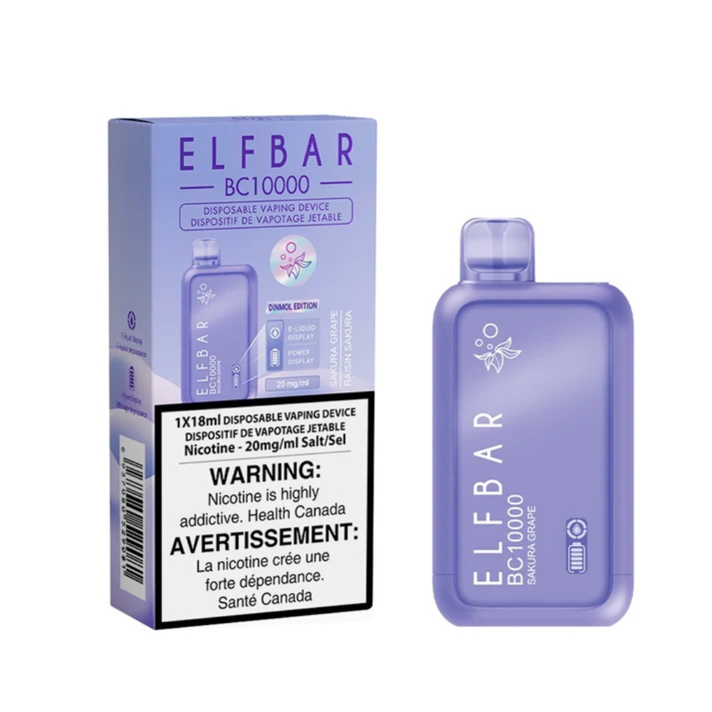 Elf Bar BC10K Disposable Vape - 10K Puffs - 18ml - Sakura Grape