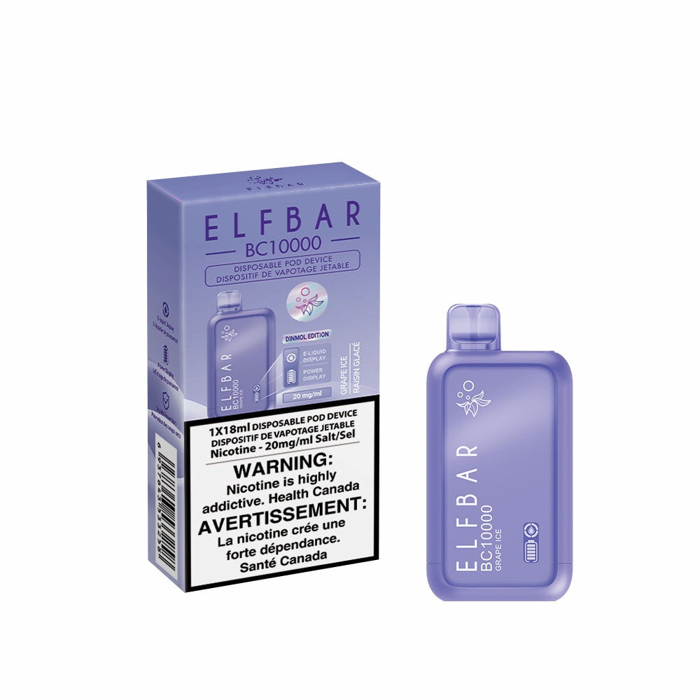 Elf Bar BC10K Disposable Vape - 10K Puffs - 18ml - Grape Ice