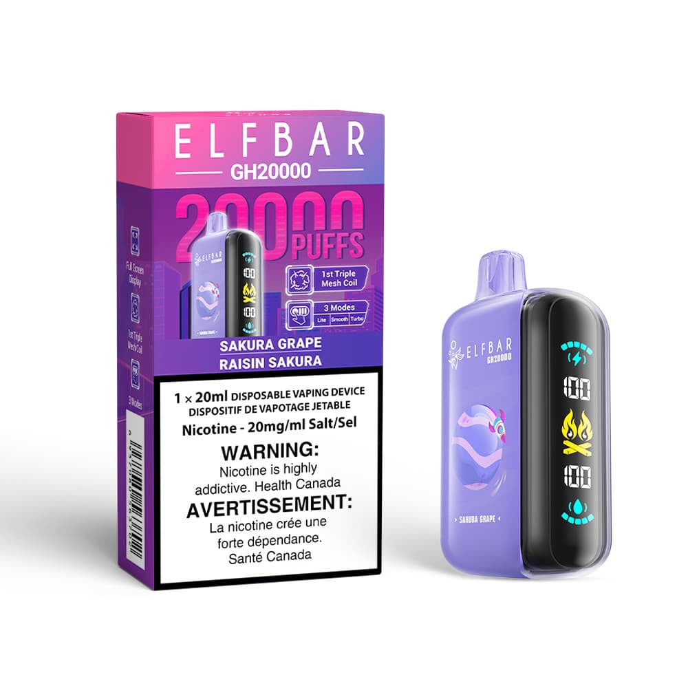 Elf Bar GH20k Disposable Vape - 20K Puffs - 20ml - Sakura Grape