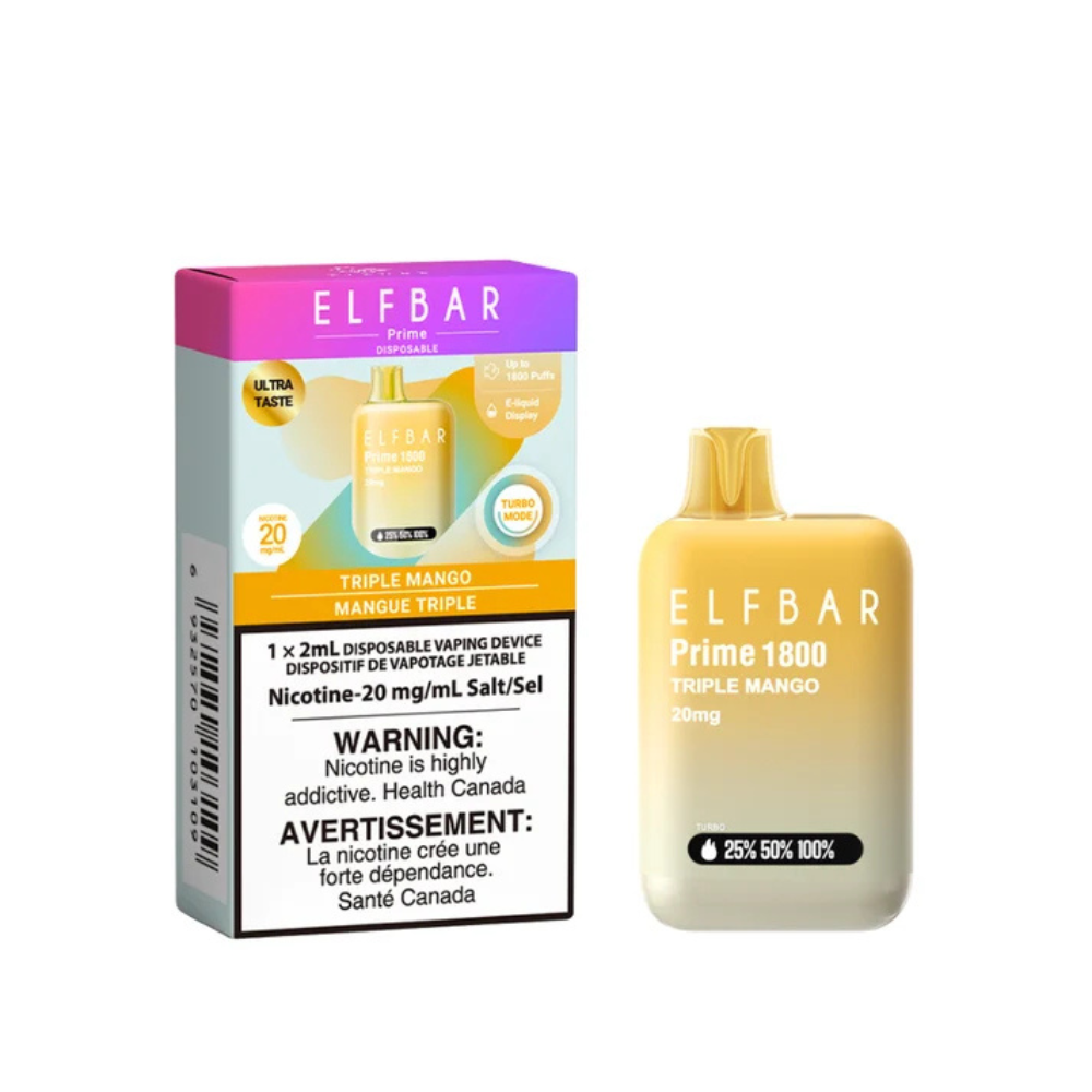 Elf Bar Prime 1800 Disposable Vape - 1800 Puffs - 2mL - Triple Mango