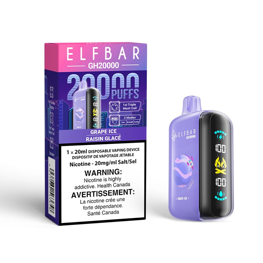 Elf Bar GH20k Disposable Vape - 20K Puffs - 20ml - Grape Ice
