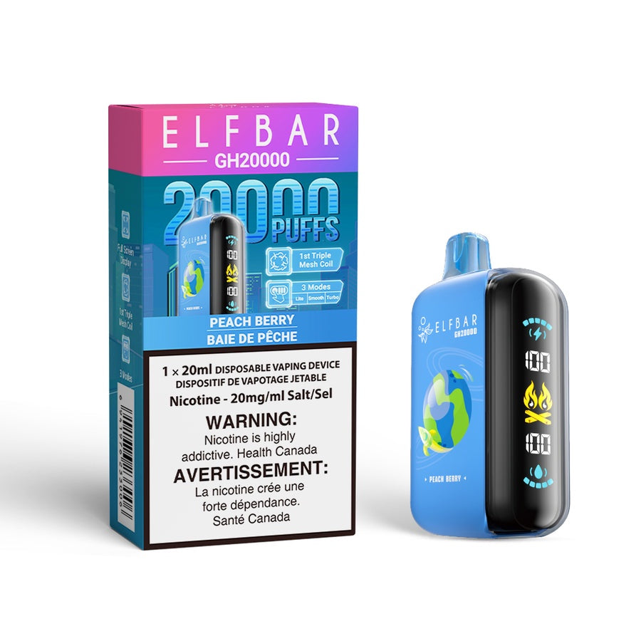 Elf Bar GH20k Disposable Vape - 20K Puffs - 20ml - Peach Berry
