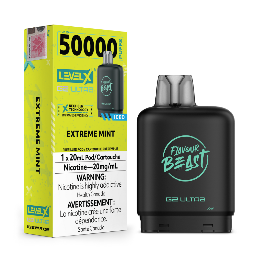 Extreme Mint - Flavour Beast Level X G2 Ultra Replacement Vape Pod - 50K Puffs - 20mL