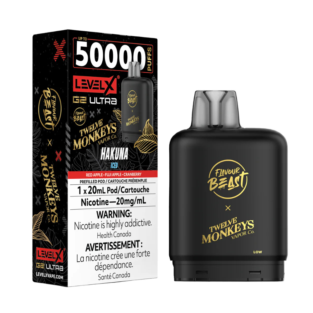 Hakuna Iced - Flavour Beast Level X G2 Ultra Replacement Vape Pod - 50K Puffs - 20mL