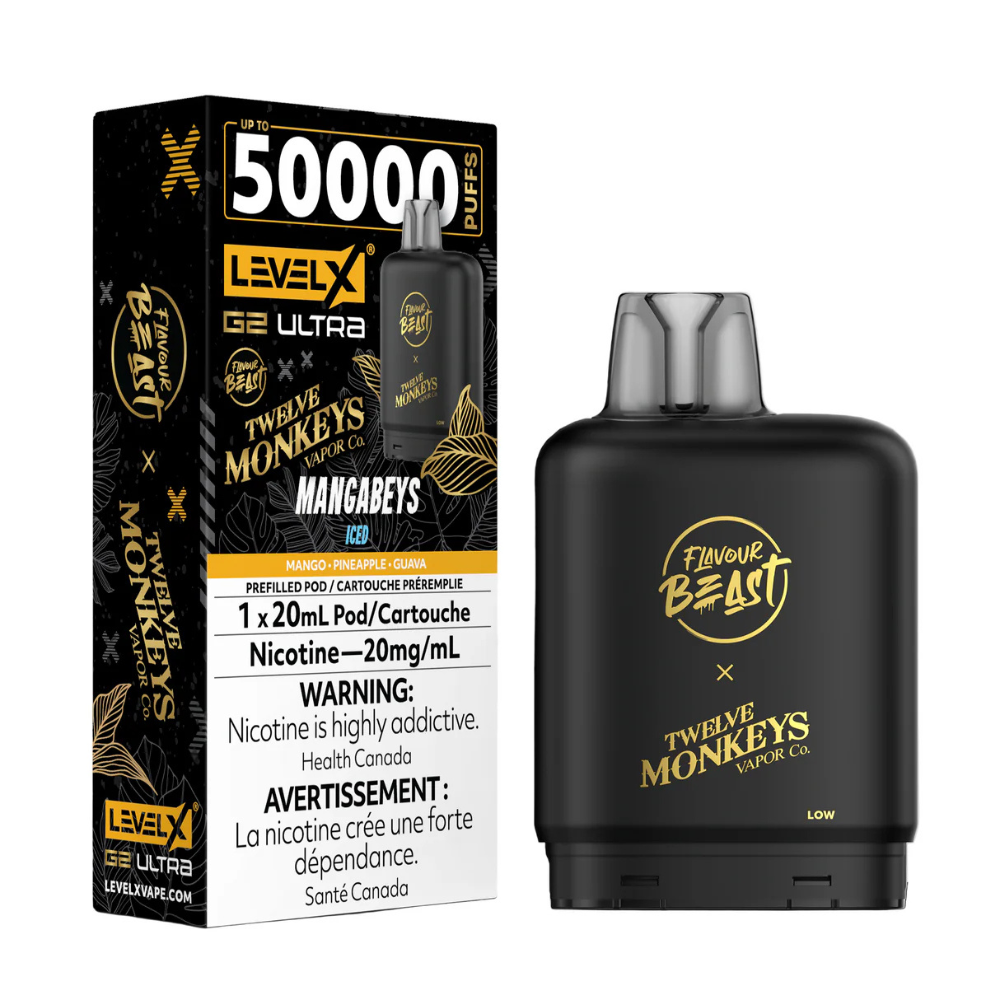 Mangabeys Iced - Flavour Beast Level X G2 Ultra Replacement Vape Pod - 50K Puffs - 20mL