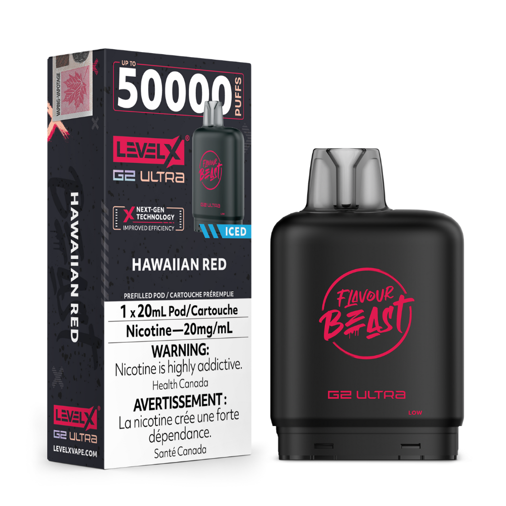 Hawaiian Red Iced - Flavour Beast Level X G2 Ultra Replacement Vape Pod - 50K Puffs - 20mL