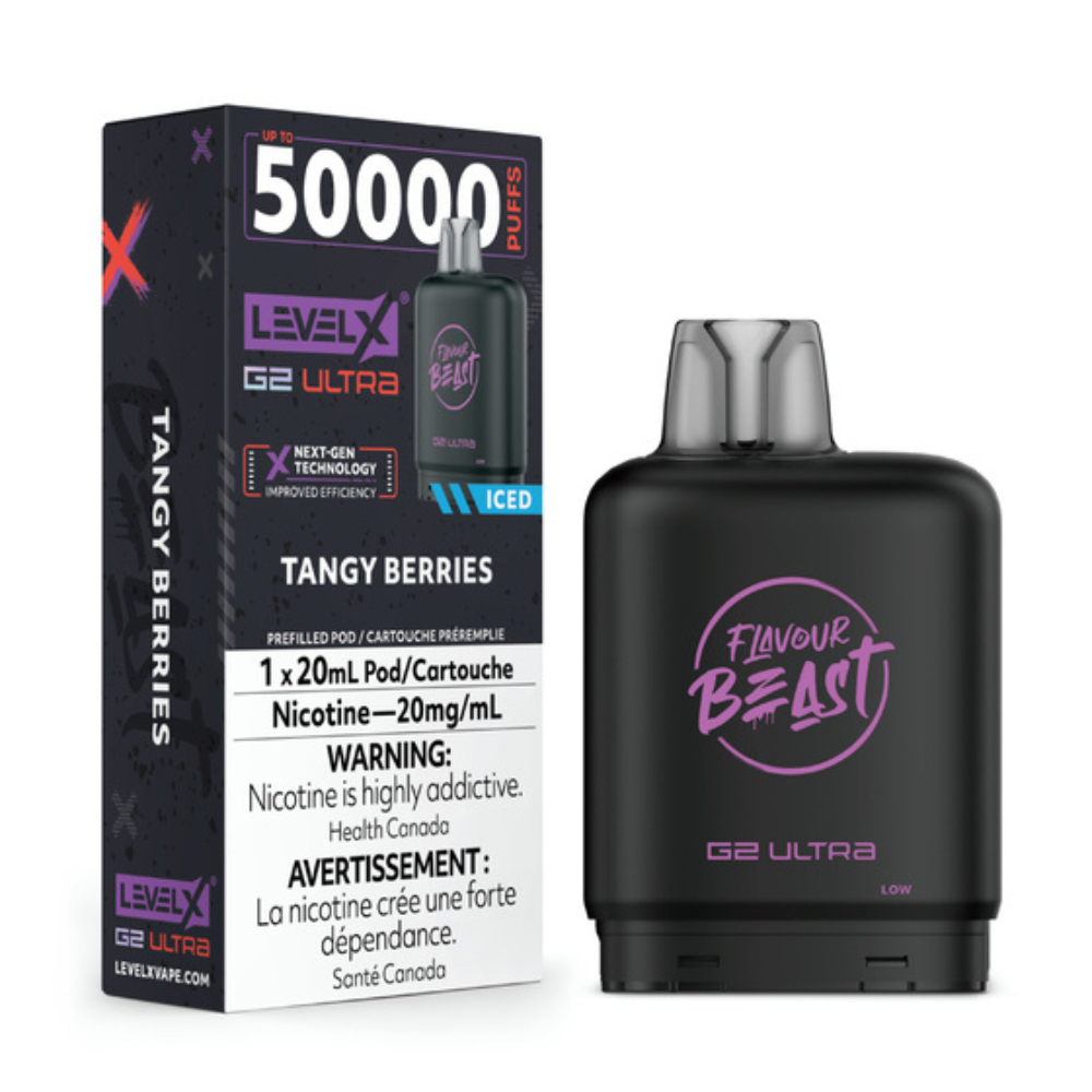 Tangy Berries Iced - Flavour Beast Level X G2 Ultra Replacement Vape Pod - 50K Puffs - 20mL