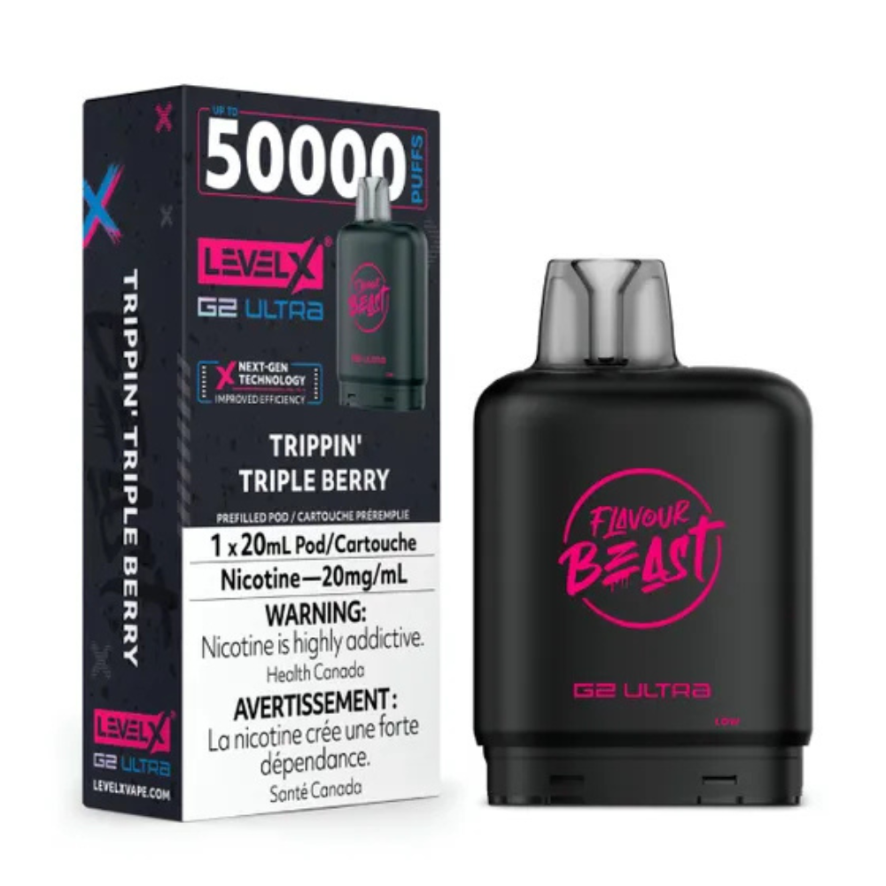 Trippin' Triple Berry - Flavour Beast Level X G2 Ultra Replacement Vape Pod - 50K Puffs - 20mL