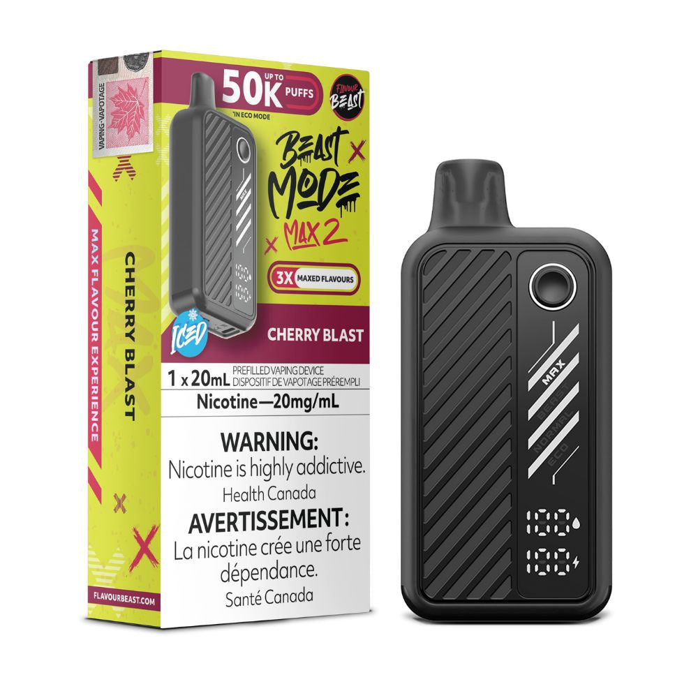 Flavour Beast Beast Mode Max 2 Disposable Vape - 50K Puffs - 20mL - Cherry Blast