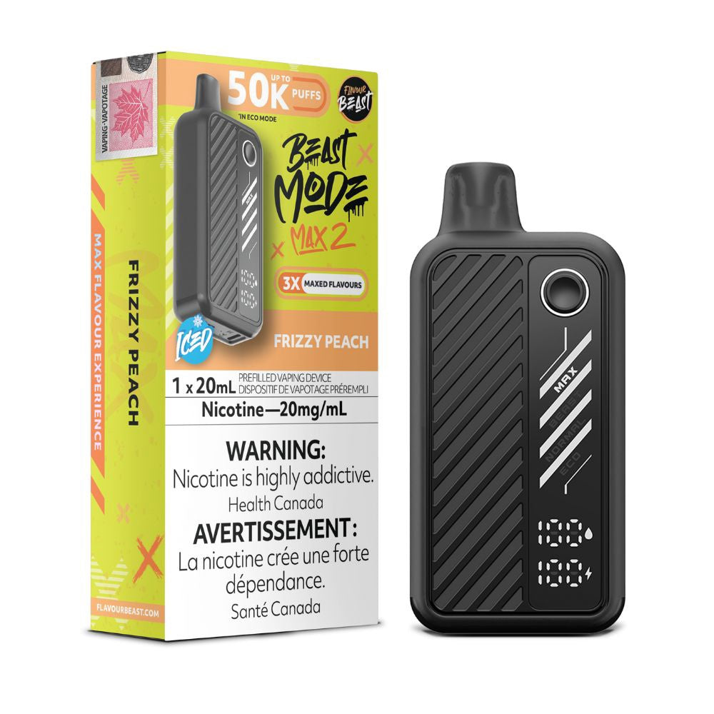 Flavour Beast Beast Mode Max 2 Disposable Vape - 50K Puffs - 20mL - Frizzy Peach