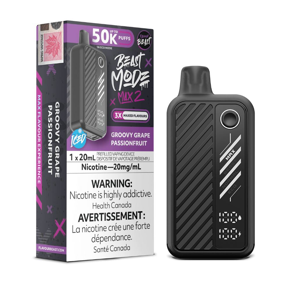 Flavour Beast Beast Mode Max 2 Disposable Vape - 50K Puffs - 20mL - Groovy Grape Passionfruit