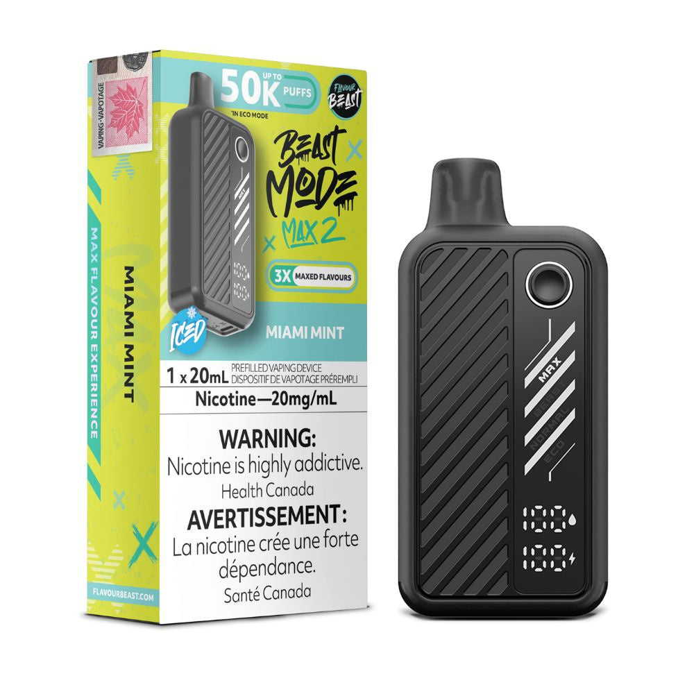 Flavour Beast Beast Mode Max 2 Disposable Vape - 50K Puffs - 20mL - Miami Mint