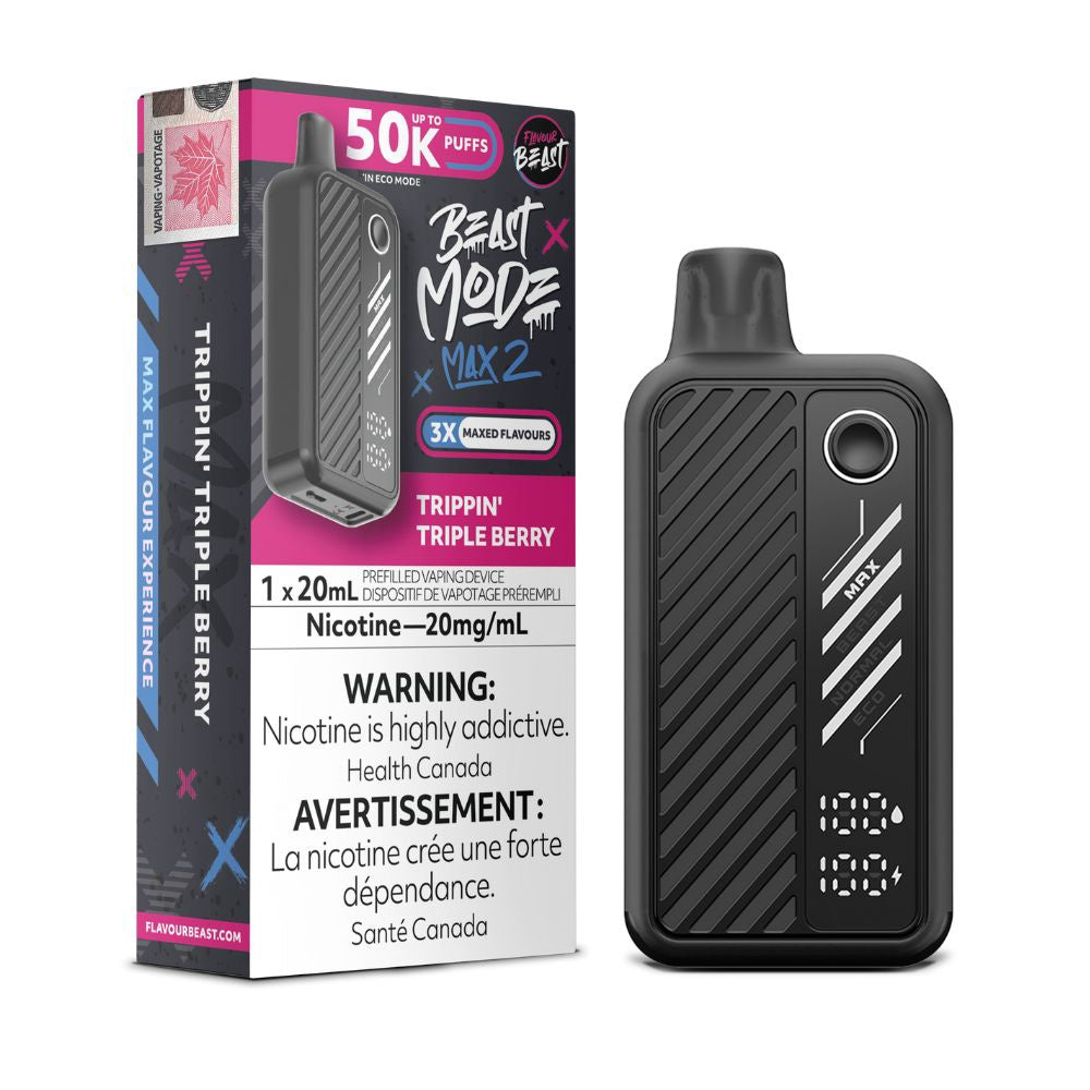 Flavour Beast Beast Mode Max 2 Disposable Vape - 50K Puffs - 20mL - Trippin' Triple Berry