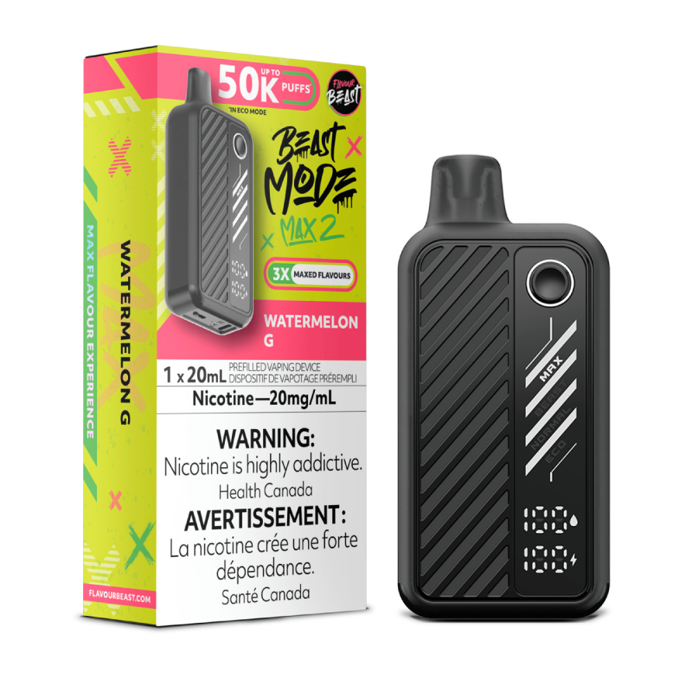 Flavour Beast Beast Mode Max 2 Disposable Vape - 50K Puffs - 20mL - Watermelon G