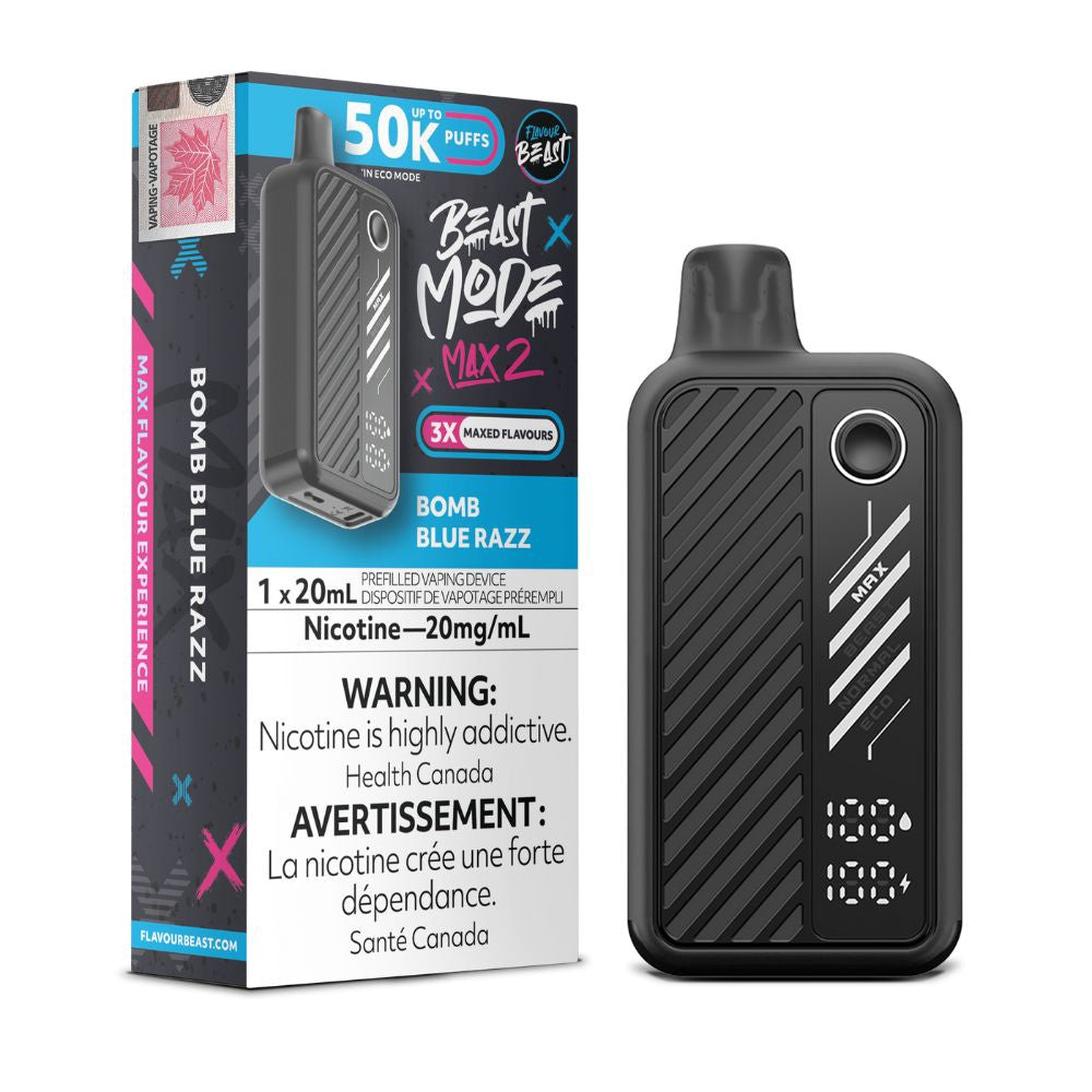 Flavour Beast Beast Mode Max 2 Disposable Vape - 50K Puffs - 20mL - Bomb Blue Razz