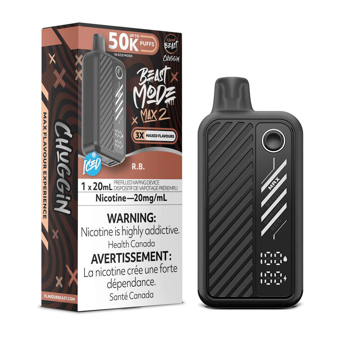 Flavour Beast Beast Mode Max 2 Disposable Vape - 50K Puffs - 20mL - R.B.