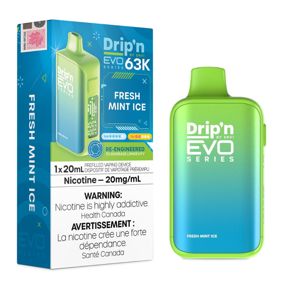 Drip'n by Envi EVO 63K Disposable Vape - 63K Puffs - 20mL - Fresh Mint Ice