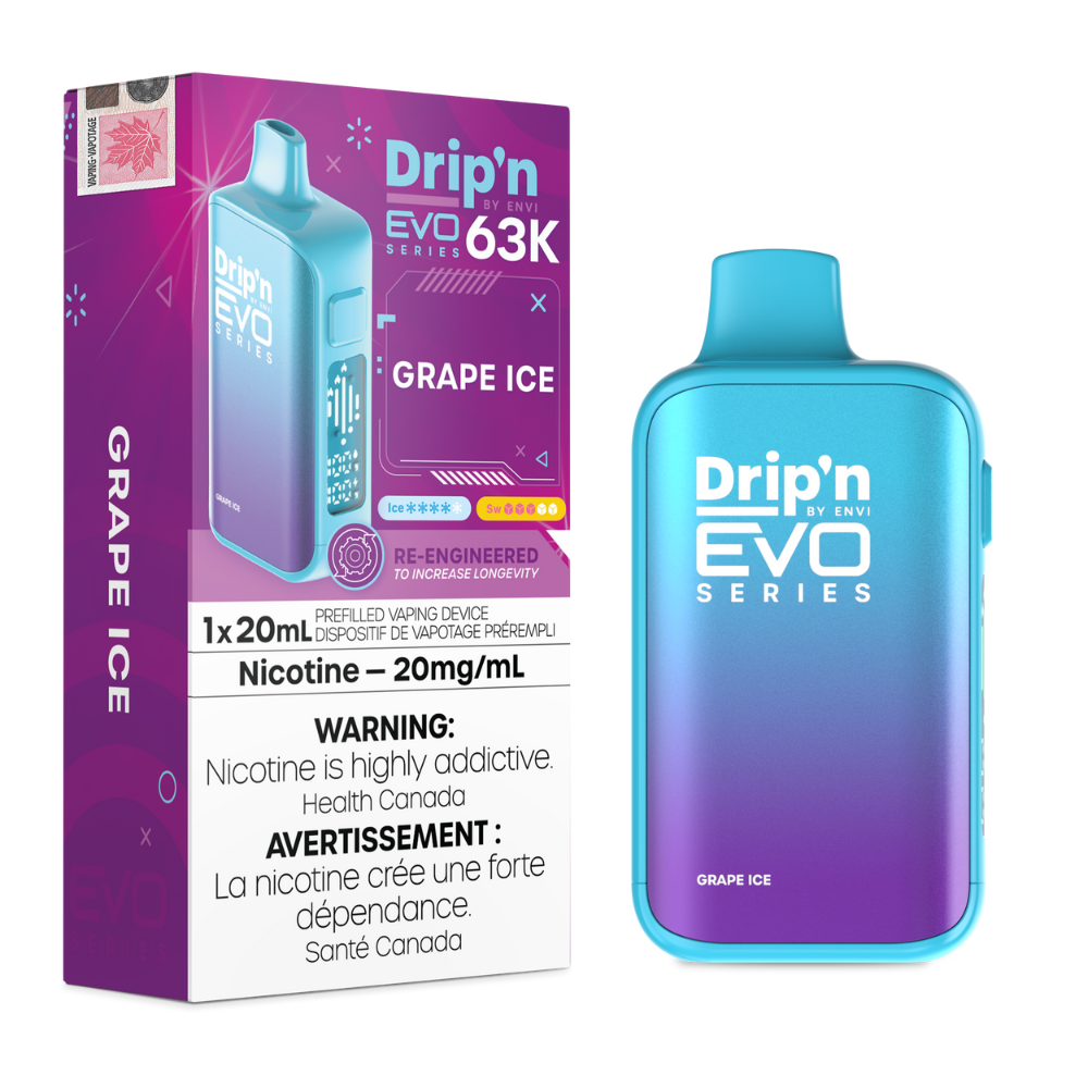 Drip'n by Envi EVO 63K Disposable Vape - 63K Puffs - 20mL - Grape Ice