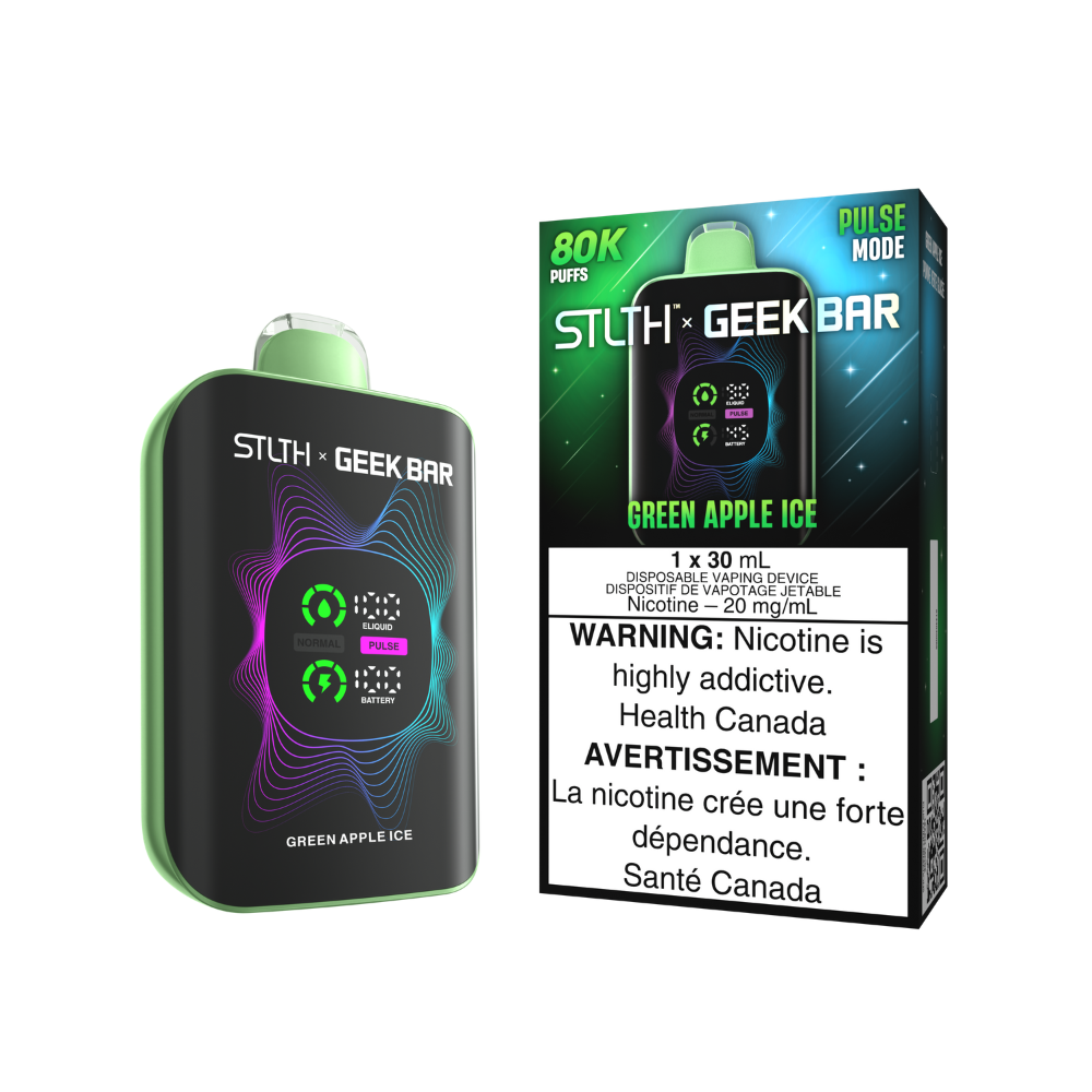 STLTH X Geek Bar Disposable Vape - 80K Puffs - 30mL - Green Apple Ice