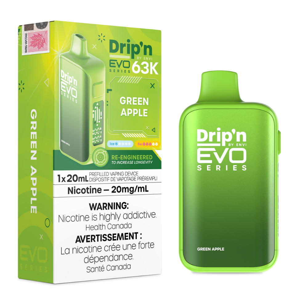 Drip'n by Envi EVO 63K Disposable Vape - 63K Puffs - 20mL - Green Apple