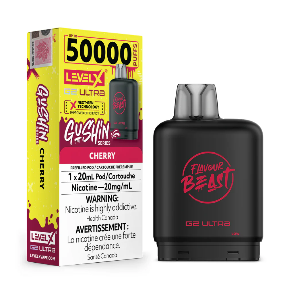 Gushin Cherry - Flavour Beast Level X G2 Ultra Replacement Vape Pod - 50K Puffs - 20mL
