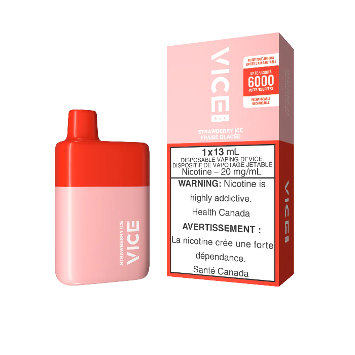 VICE Box Disposable Vape - 6K Puffs - 13mL - Strawberry Ice