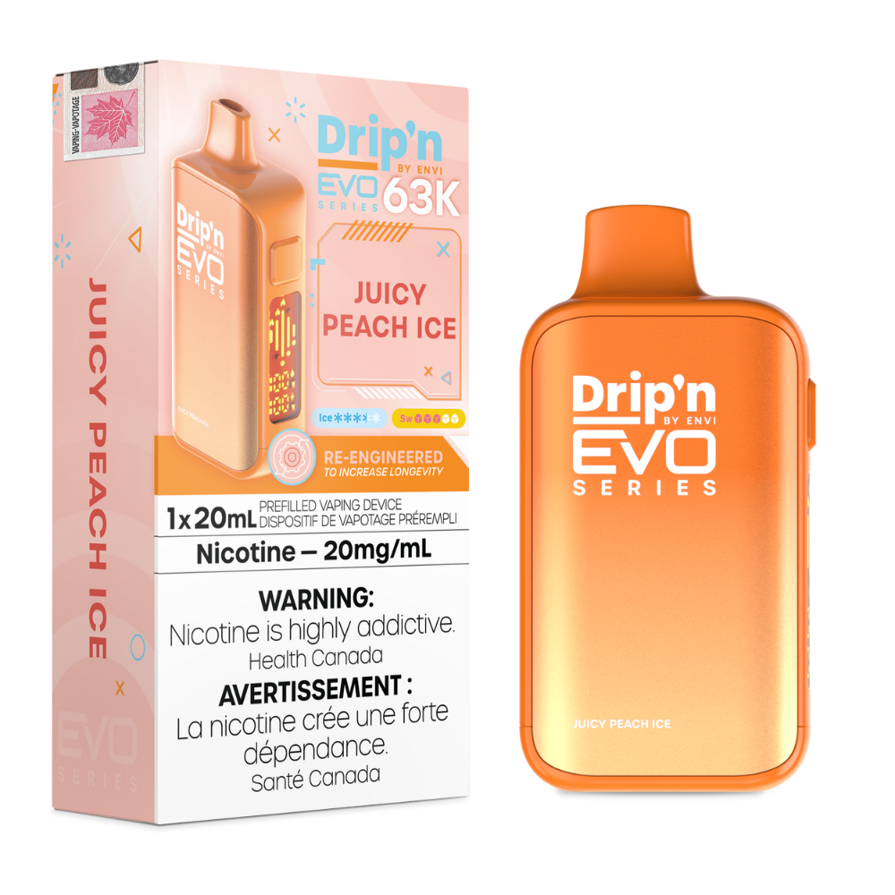 Drip'n by Envi EVO 63K Disposable Vape - 63K Puffs - 20mL - Juicy Peach Ice