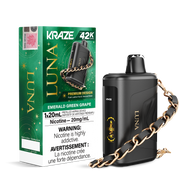 Kraze Luna Disposable Vape - 42K Puffs - 20mL - Emerald Green Grape
