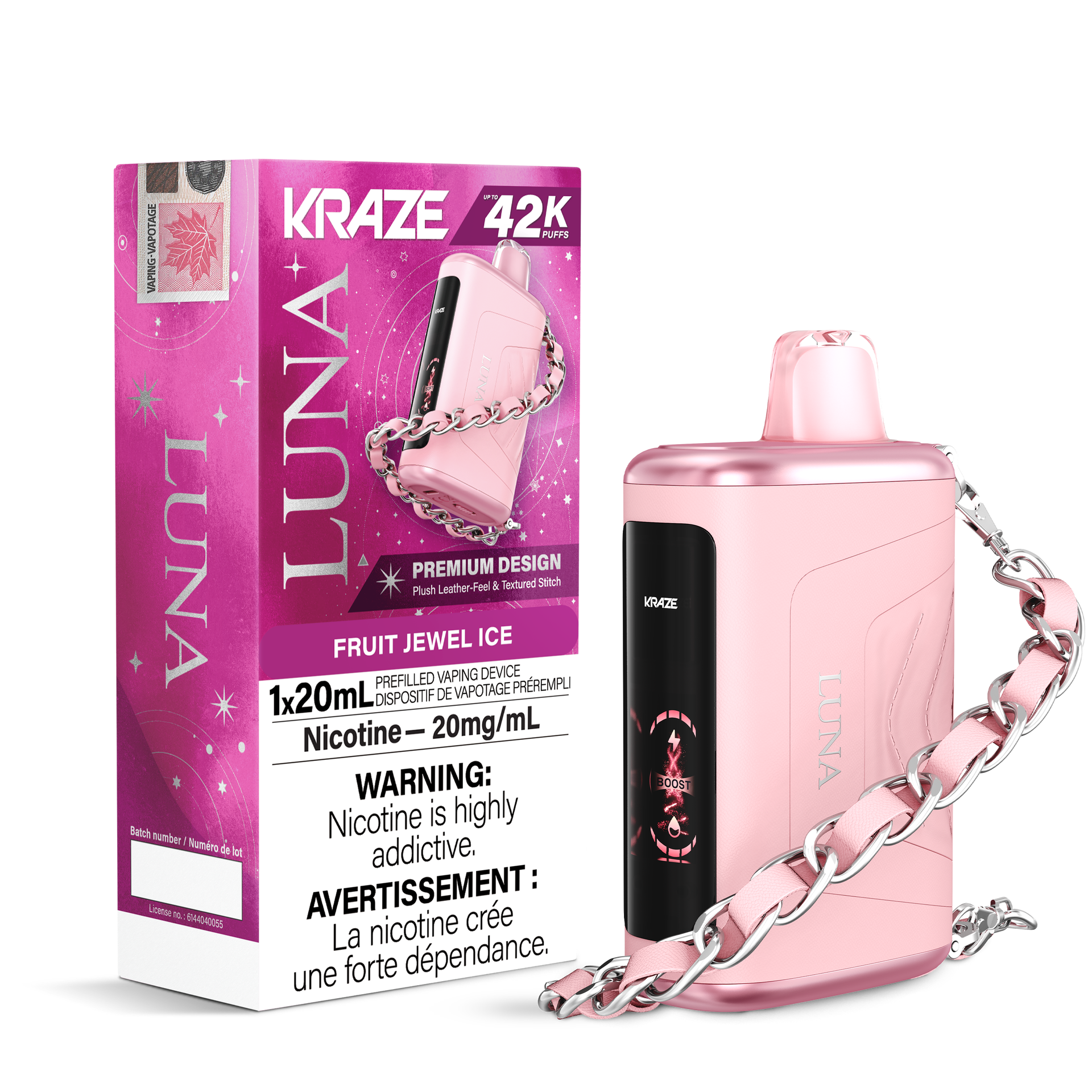 Kraze Luna Disposable Vape - 42K Puffs - 20mL - Fruit Jewel Ice