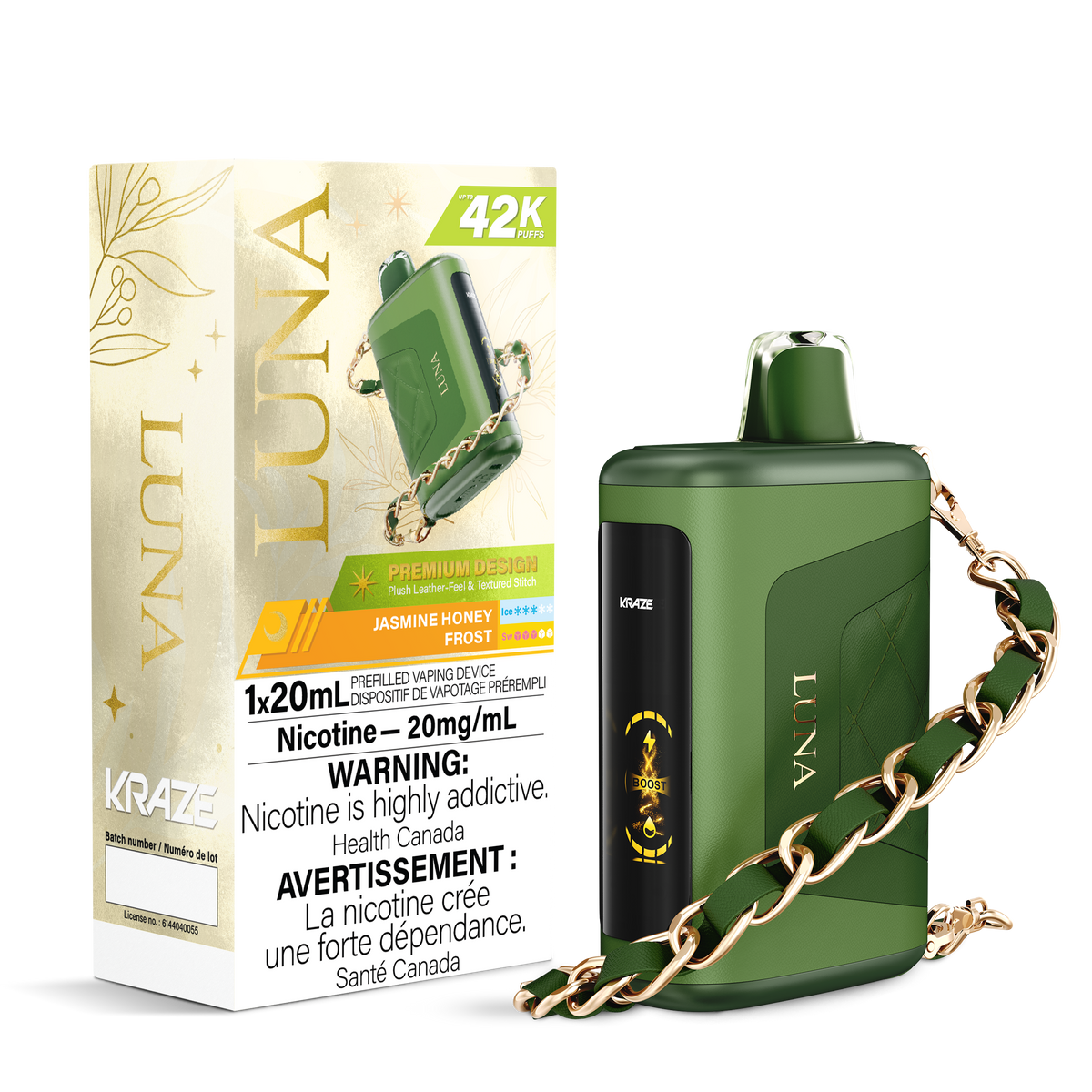 Kraze Luna Disposable Vape - 42K Puffs - 20mL - Jasmine Honey Frost