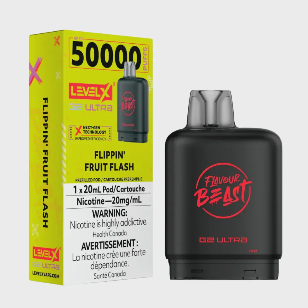 Flippin' Fruit Flash - Flavour Beast Level X G2 Ultra Replacement Vape Pod - 50K Puffs - 20mL